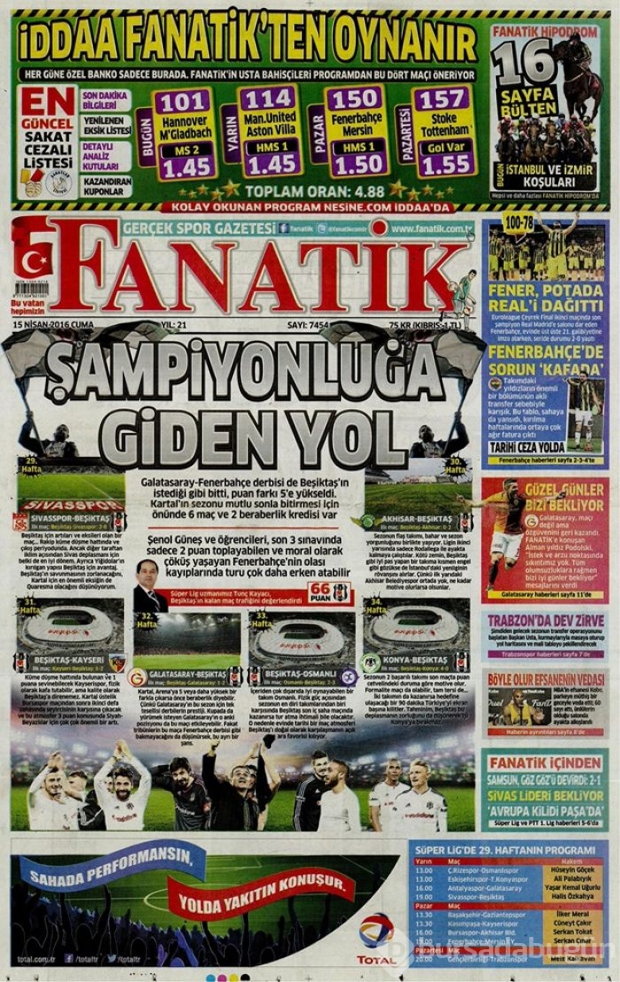 Günün gazete manşetleri - 15 Nisan 2016
