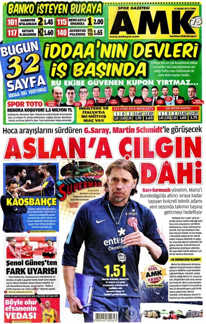 Günün gazete manşetleri - 15 Nisan 2016
