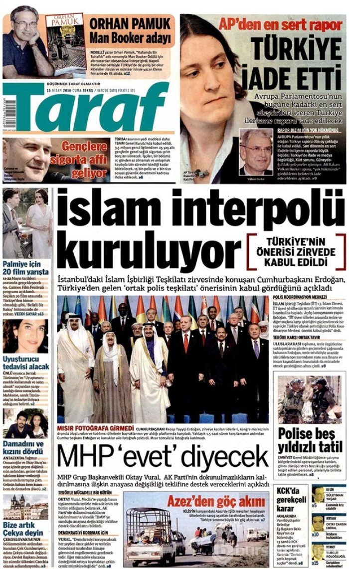 Günün gazete manşetleri - 15 Nisan 2016
