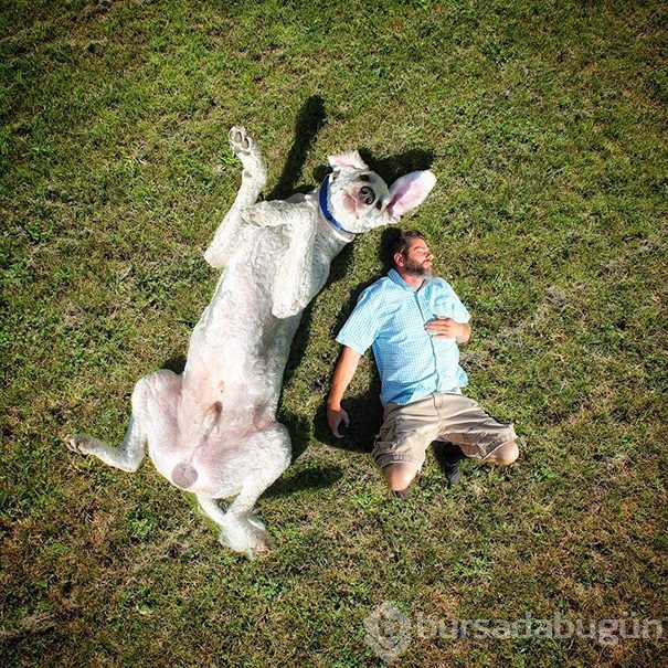 Dev köpeği ile hayallerini yaşıyor!
