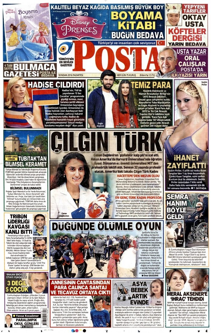 Gazete manşetleri (18.04.2016)