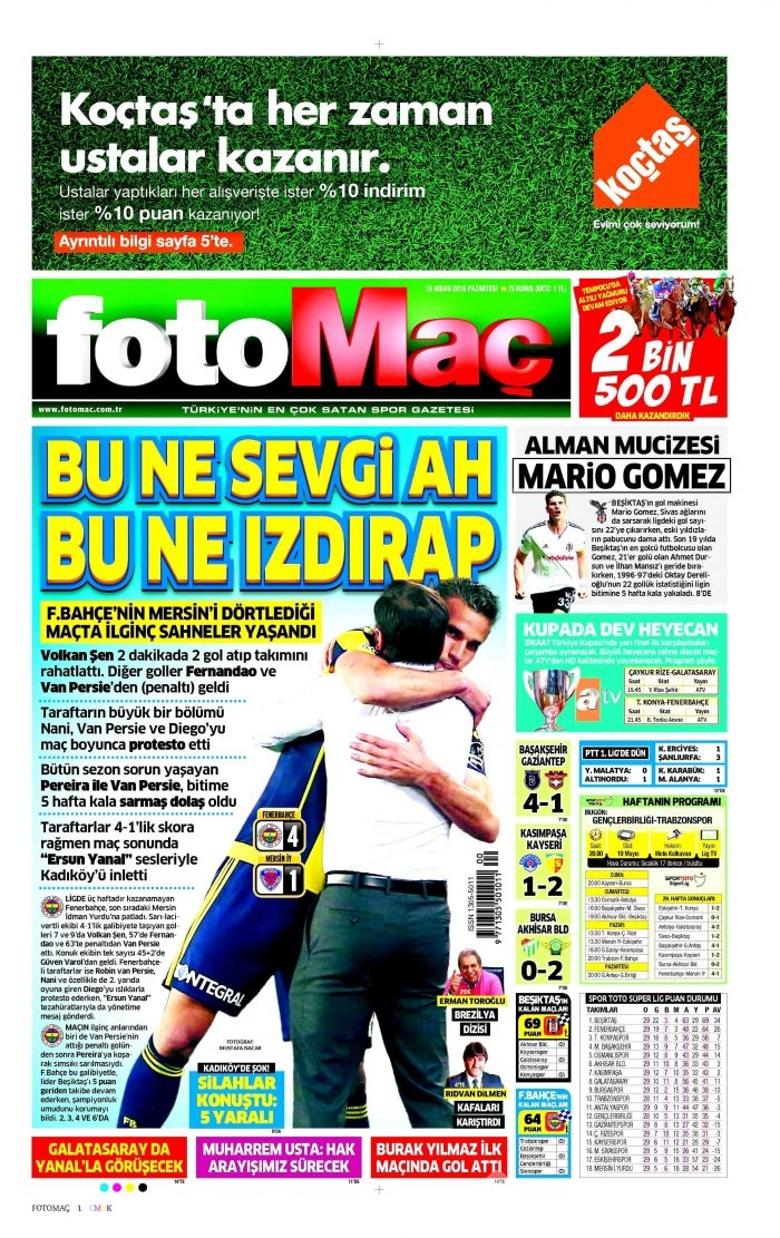 Gazete manşetleri (18.04.2016)