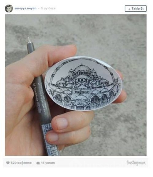 Yumurta içlerine işlenen enfes resimler