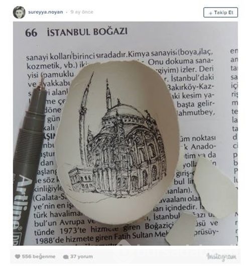 Yumurta içlerine işlenen enfes resimler