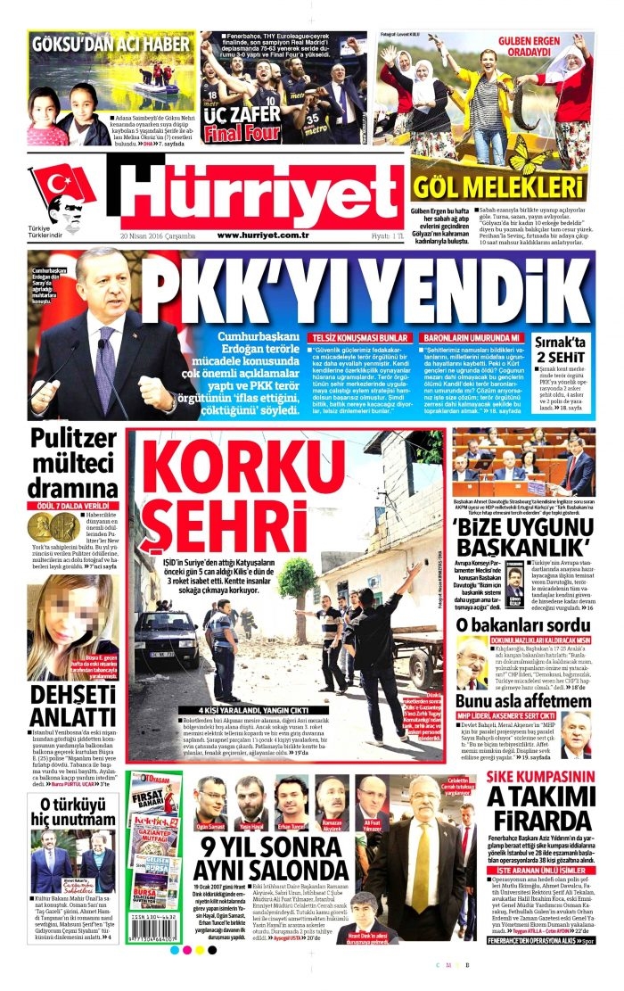20 Nisan gazete manşetleri