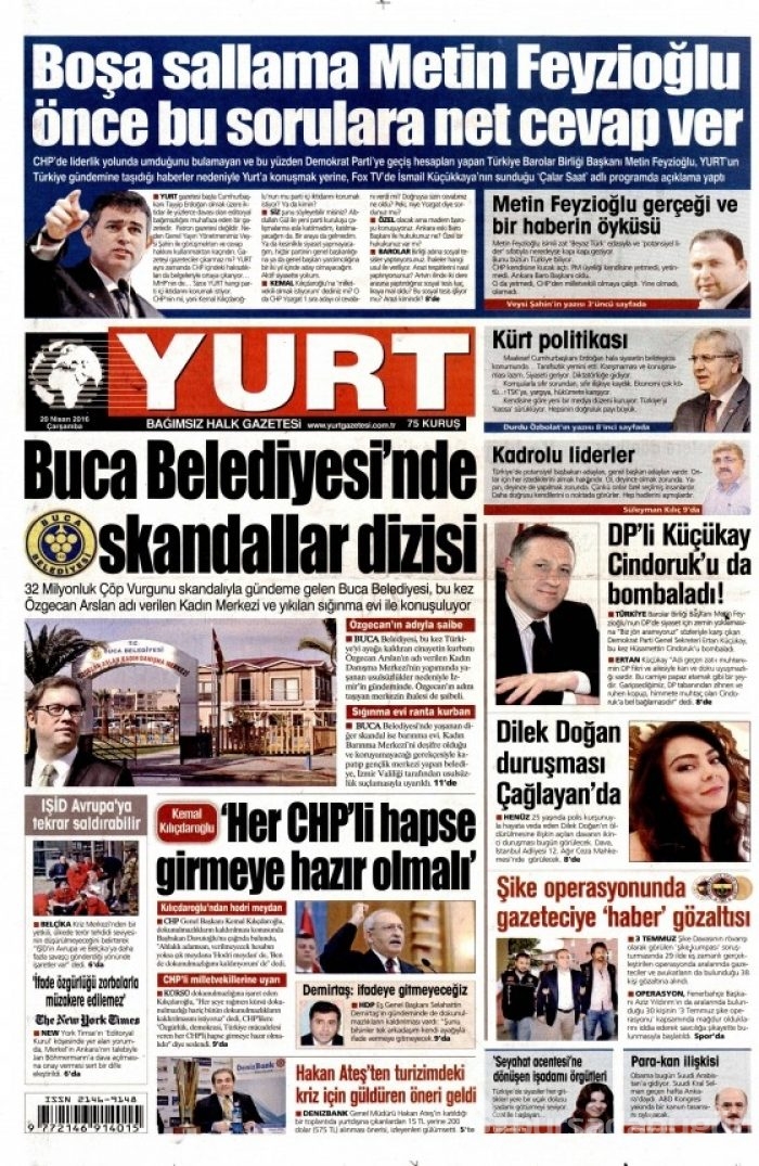 20 Nisan gazete manşetleri