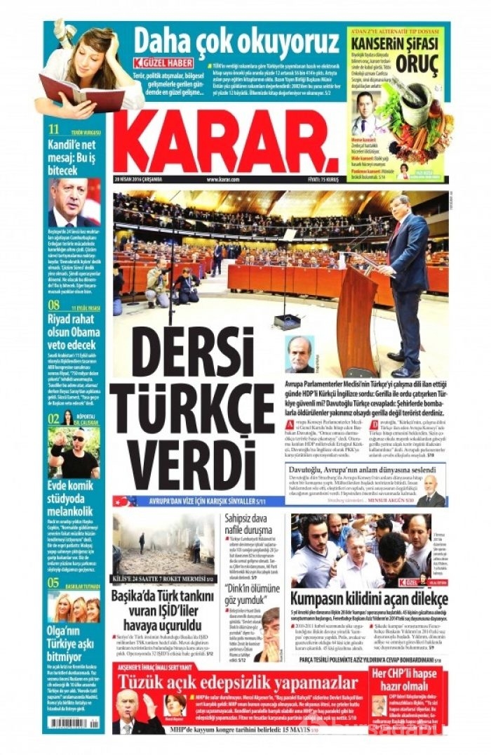 20 Nisan gazete manşetleri