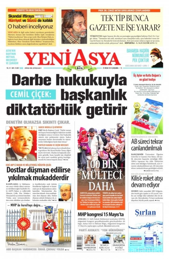 20 Nisan gazete manşetleri