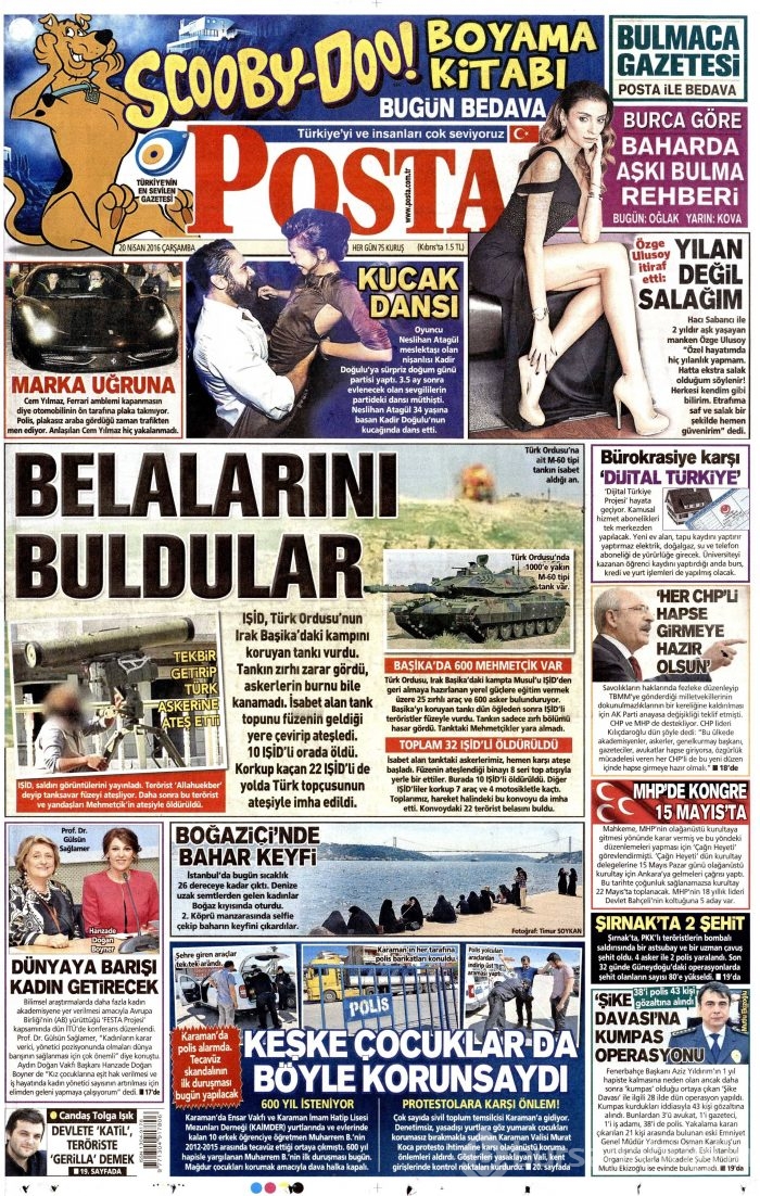 20 Nisan gazete manşetleri