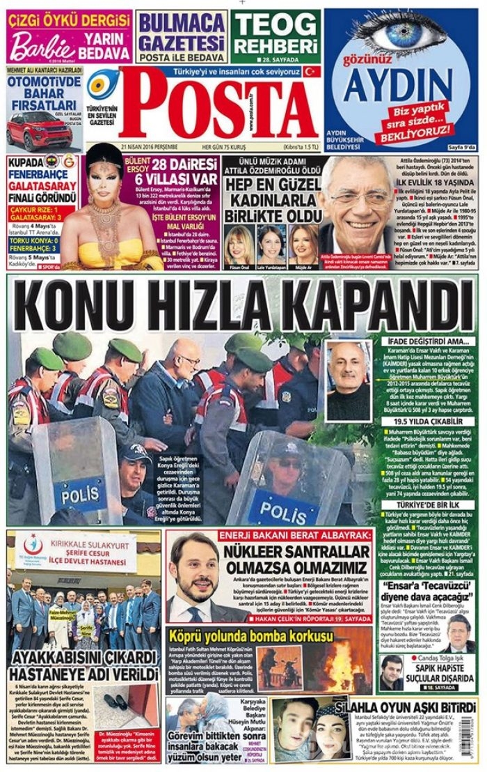 Günün gazete manşetleri - 21 Nisan 2016

