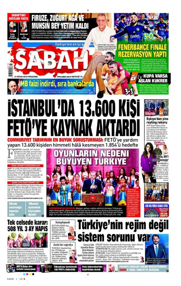 Günün gazete manşetleri - 21 Nisan 2016
