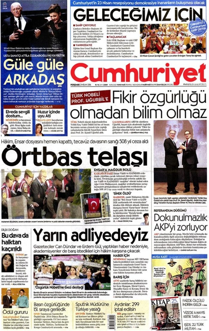 Günün gazete manşetleri - 21 Nisan 2016
