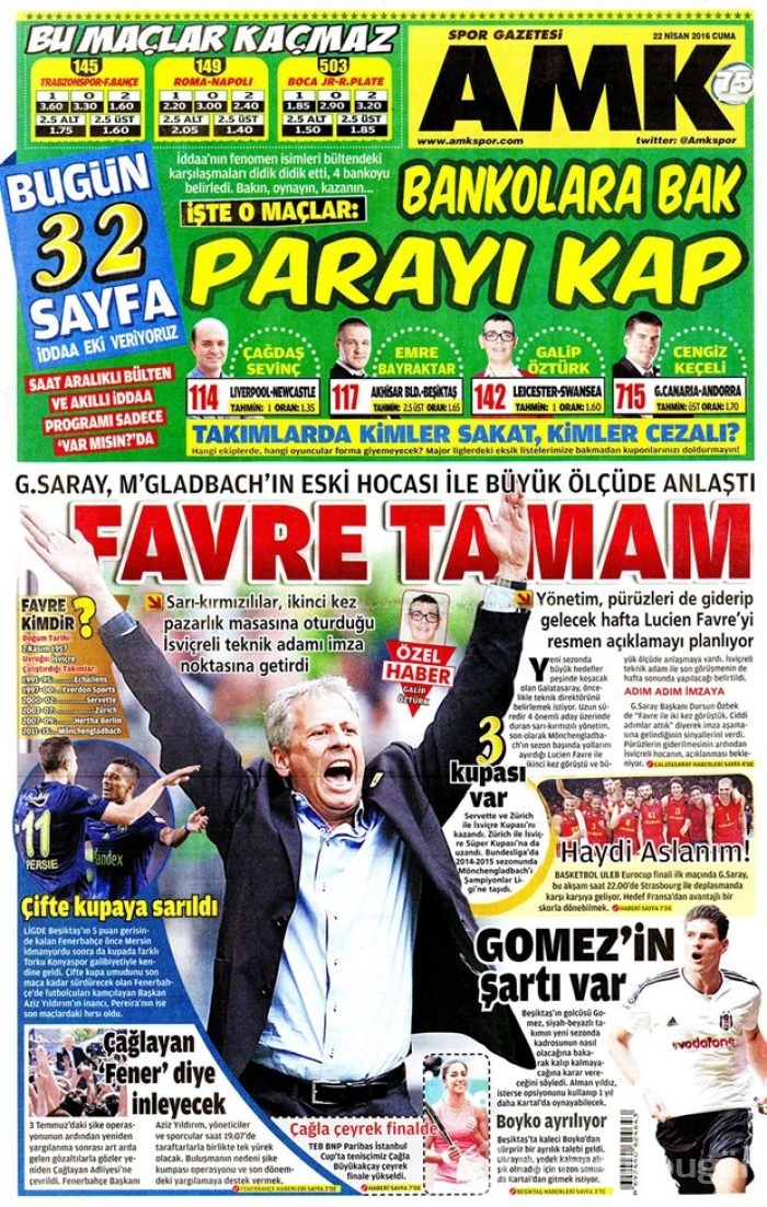 Günün gazete manşetleri 22 Nisan 2016