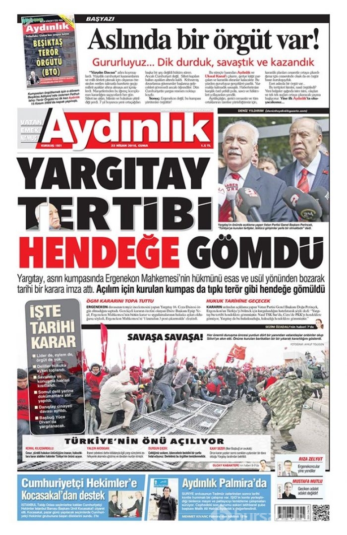 Günün gazete manşetleri 22 Nisan 2016