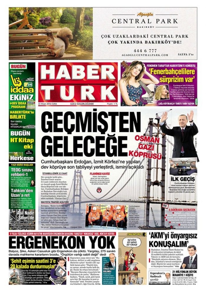 Günün gazete manşetleri 22 Nisan 2016