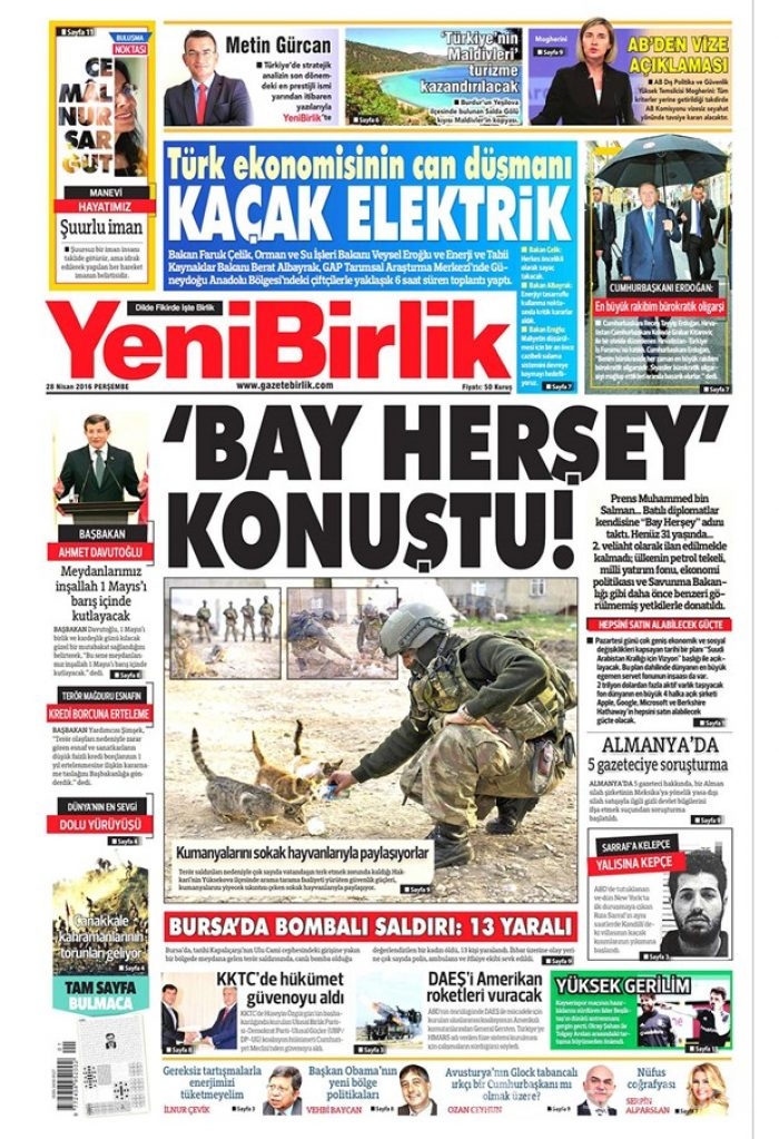Günün gazete manşetleri  28 Nisan 2016
