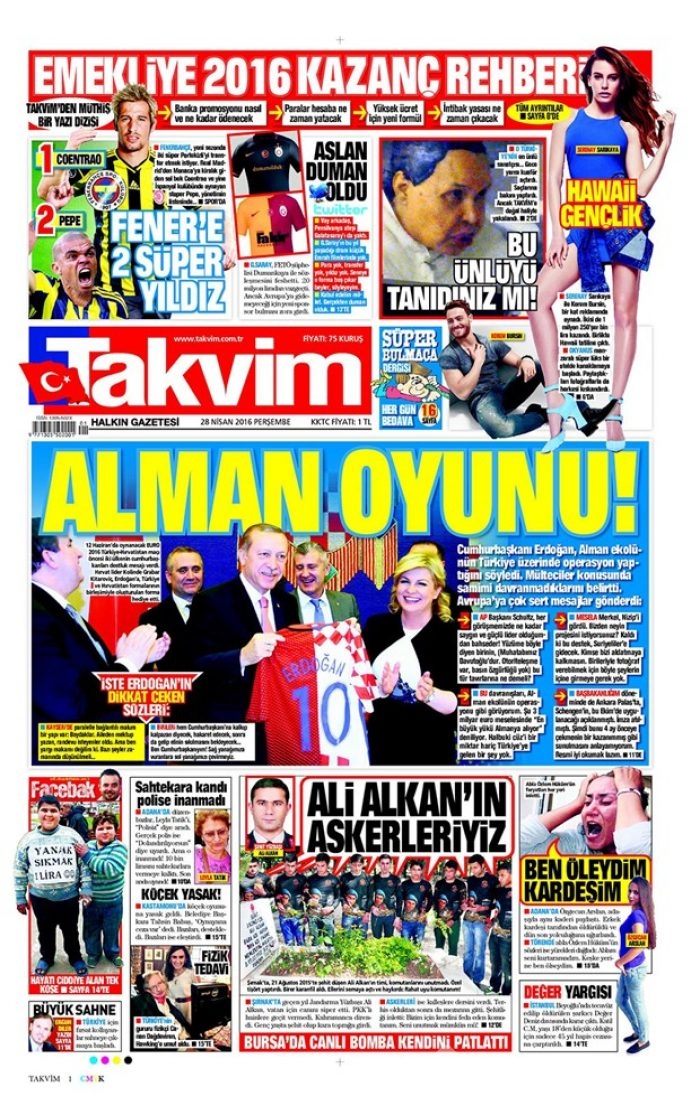 Günün gazete manşetleri  28 Nisan 2016
