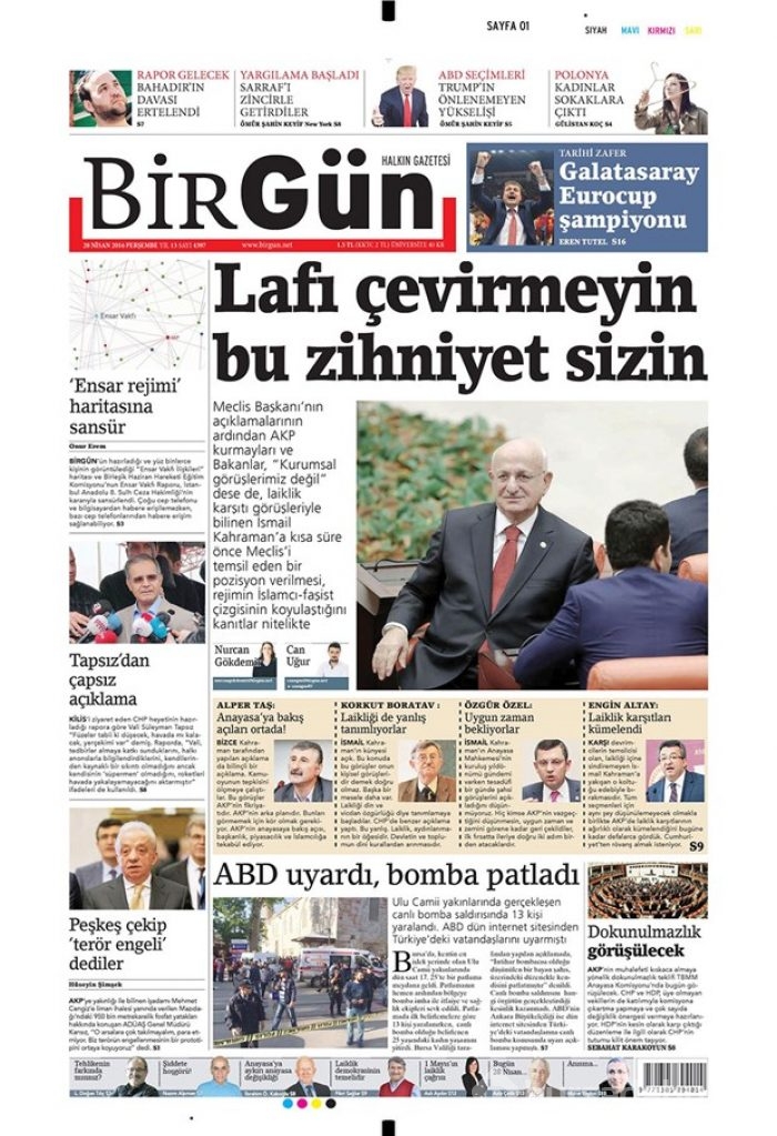 Günün gazete manşetleri  28 Nisan 2016
