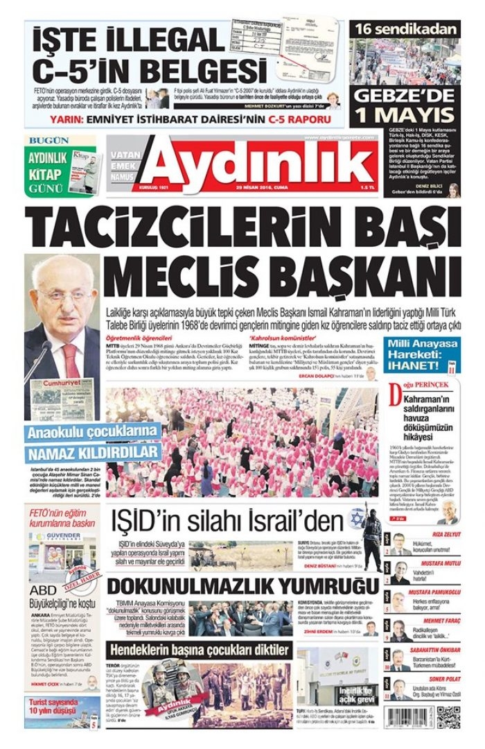 Günün gazete manşetleri  29 Nisan 2016

