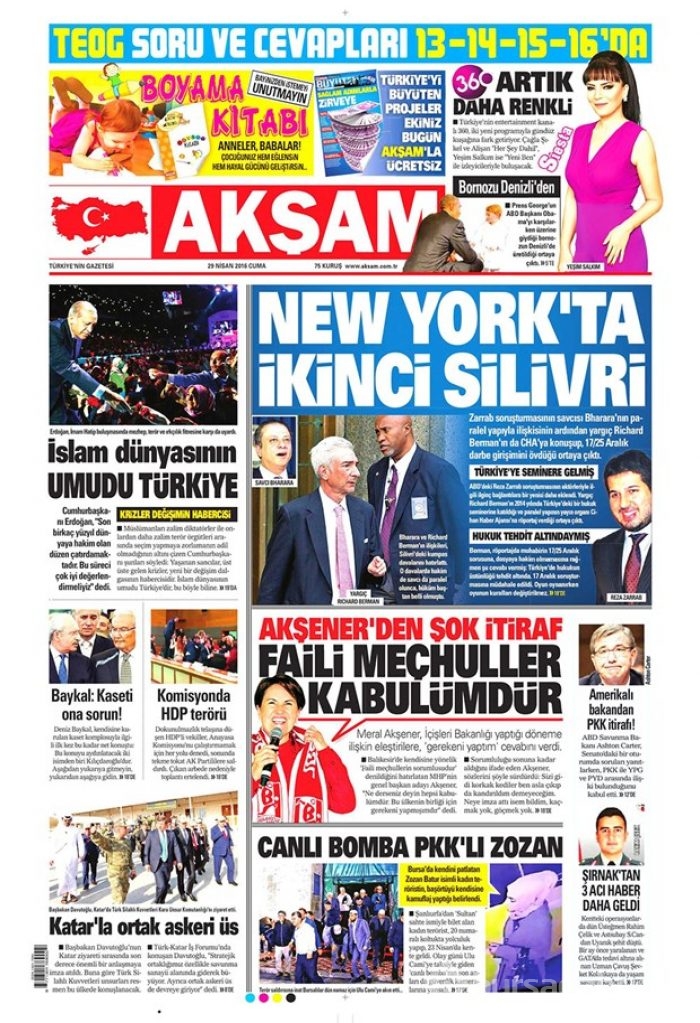 Günün gazete manşetleri  29 Nisan 2016

