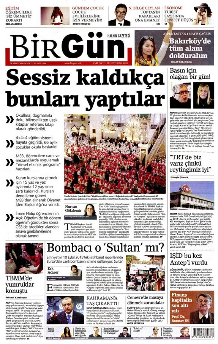 Günün gazete manşetleri  29 Nisan 2016

