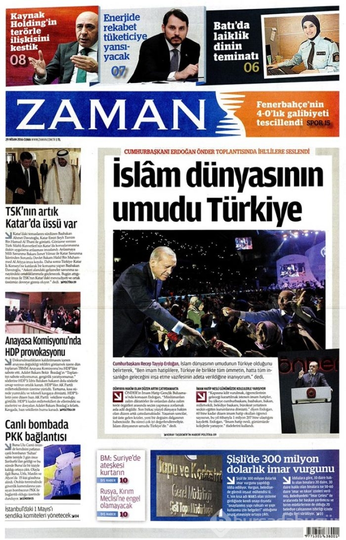 Günün gazete manşetleri  29 Nisan 2016
