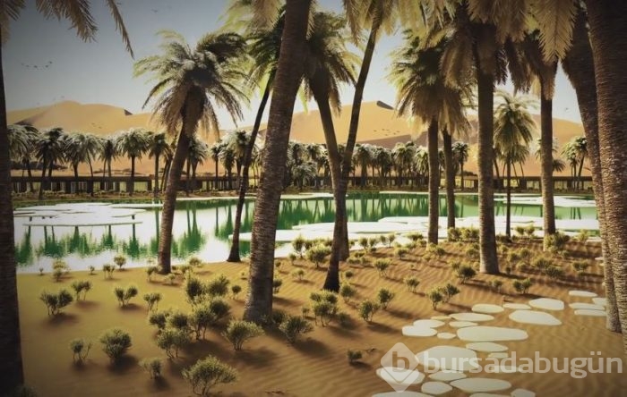 Çöle yemyeşil tatil köyü yaptılar	

