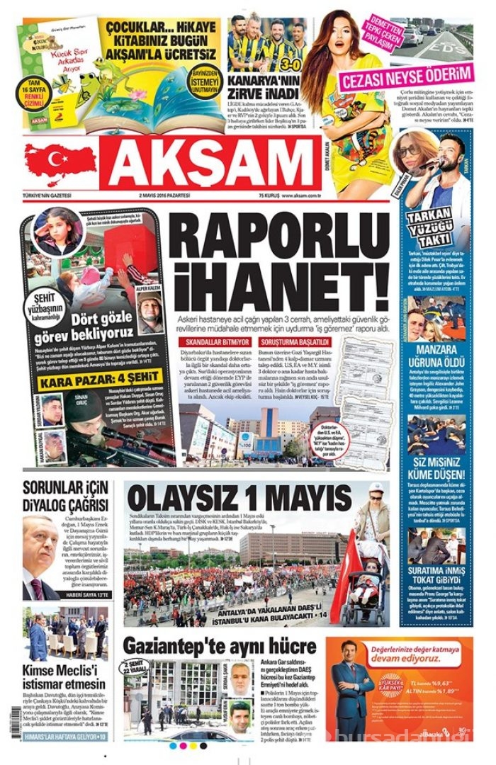 Günün gazete manşetleri - 2 Mayıs 2016