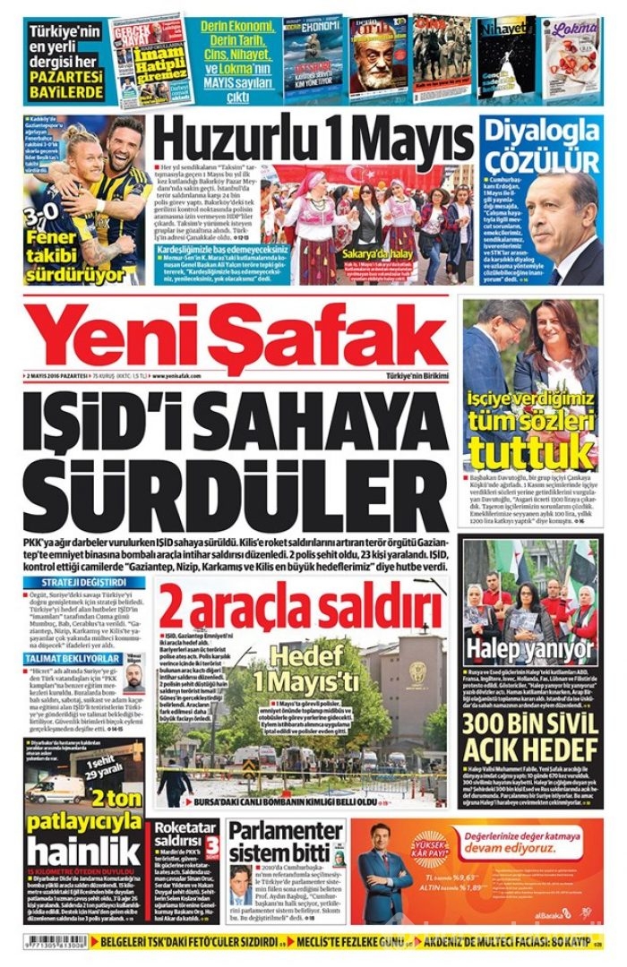 Günün gazete manşetleri - 2 Mayıs 2016