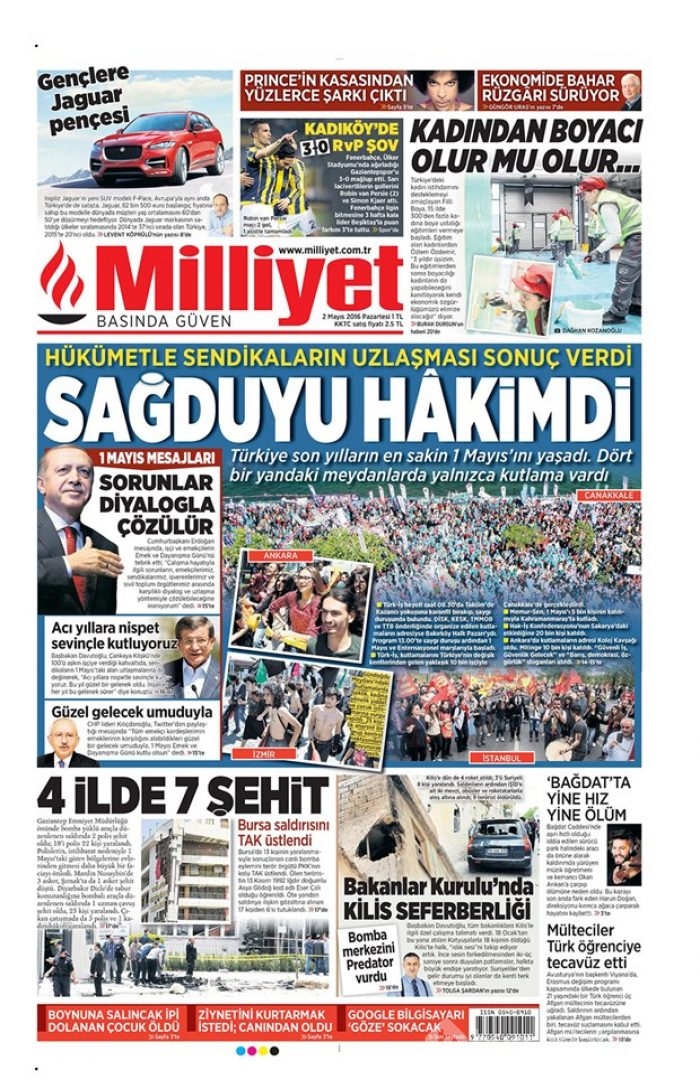 Günün gazete manşetleri - 2 Mayıs 2016