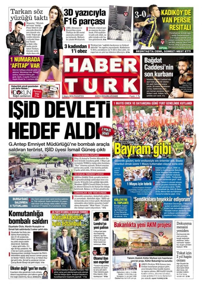 Günün gazete manşetleri - 2 Mayıs 2016