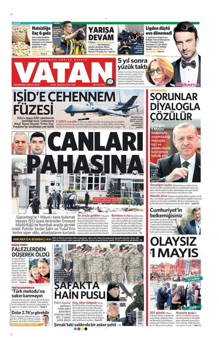 Günün gazete manşetleri - 2 Mayıs 2016