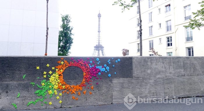 Grafiti ile origami birleşince ortaya bunlar çıktı