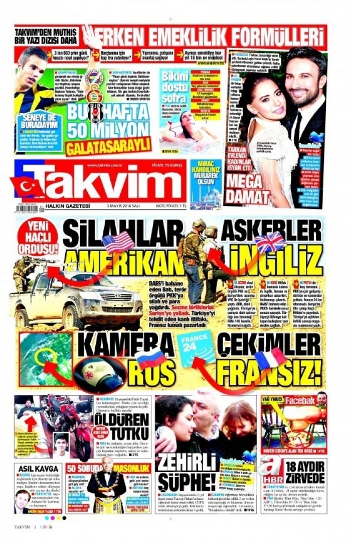 3 Mayıs 2016 gazete manşetleri