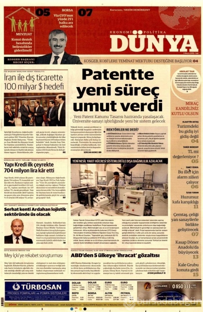 3 Mayıs 2016 gazete manşetleri