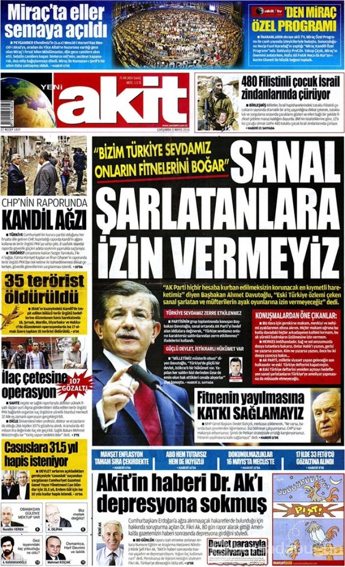 Günün gazete manşetleri 4 Mayıs 2016