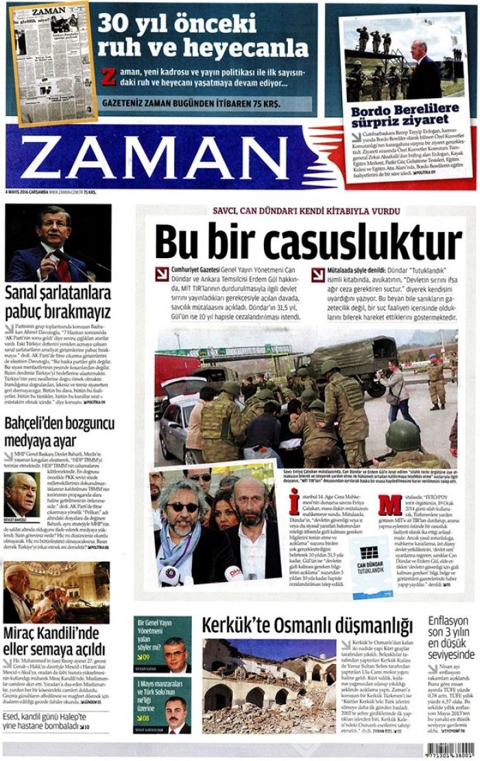 Günün gazete manşetleri 4 Mayıs 2016