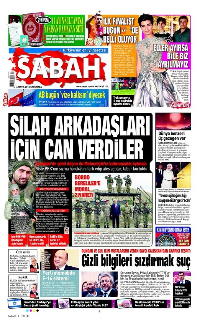 Günün gazete manşetleri 4 Mayıs 2016