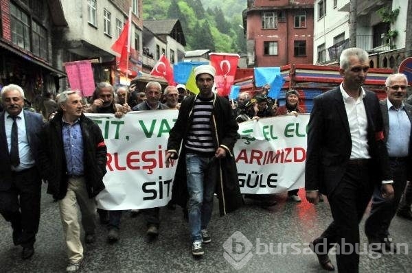 Rize'de tabutlu eylem