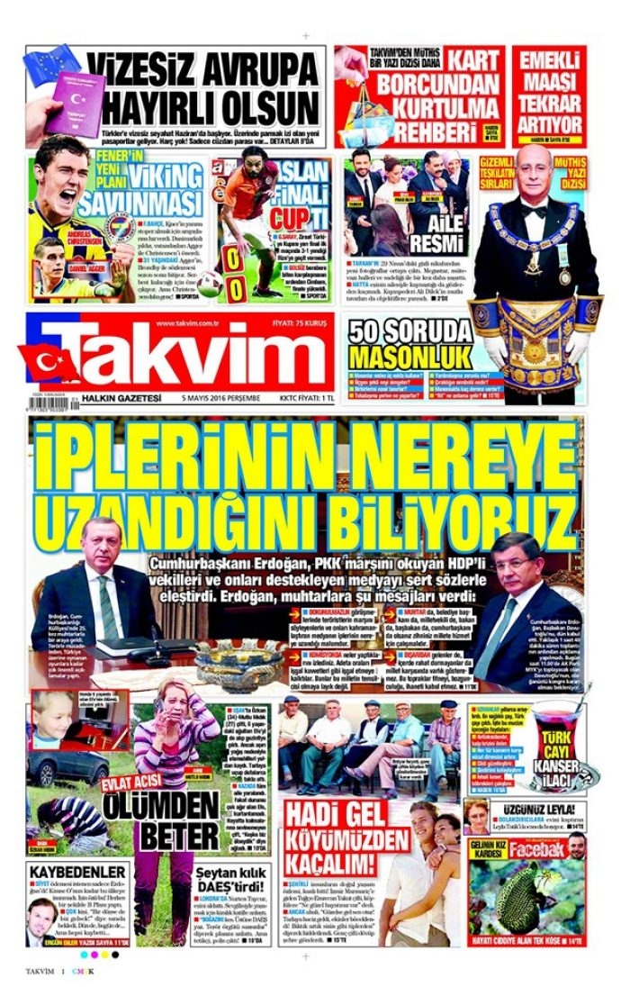Günün gazete manşetleri 5 Mayıs 2016