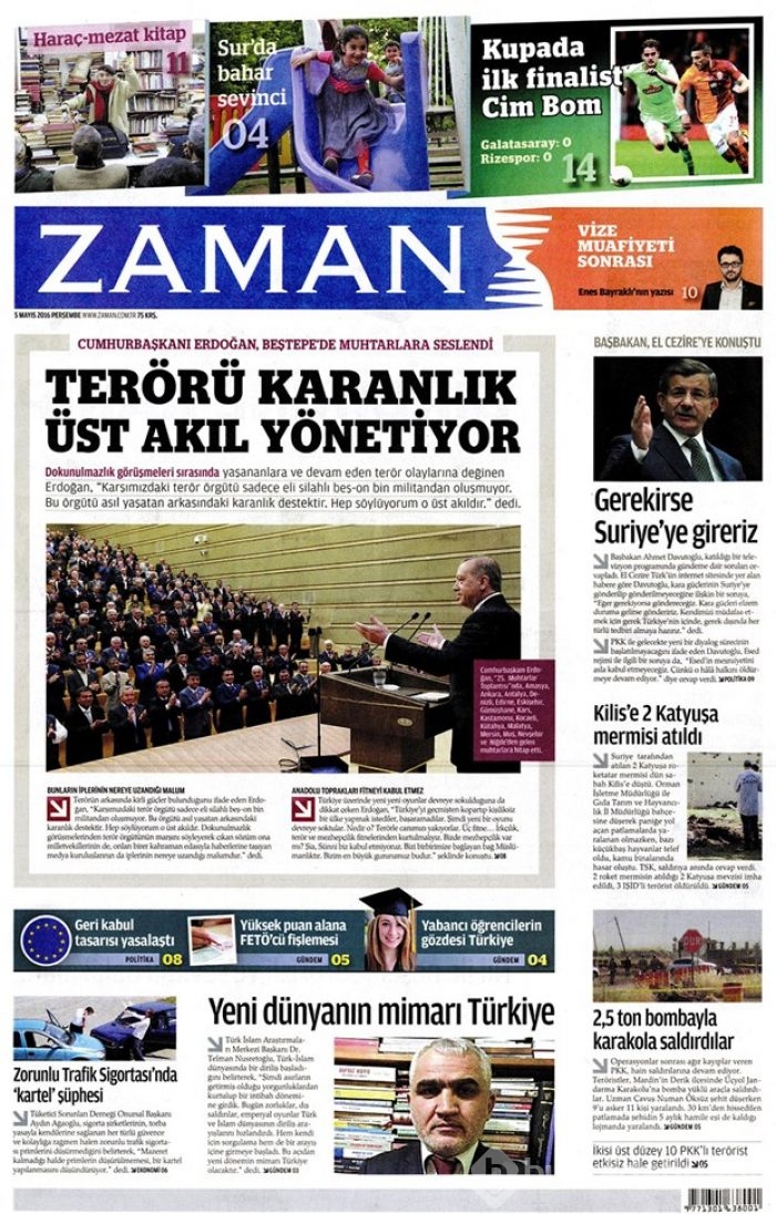 Günün gazete manşetleri 5 Mayıs 2016
