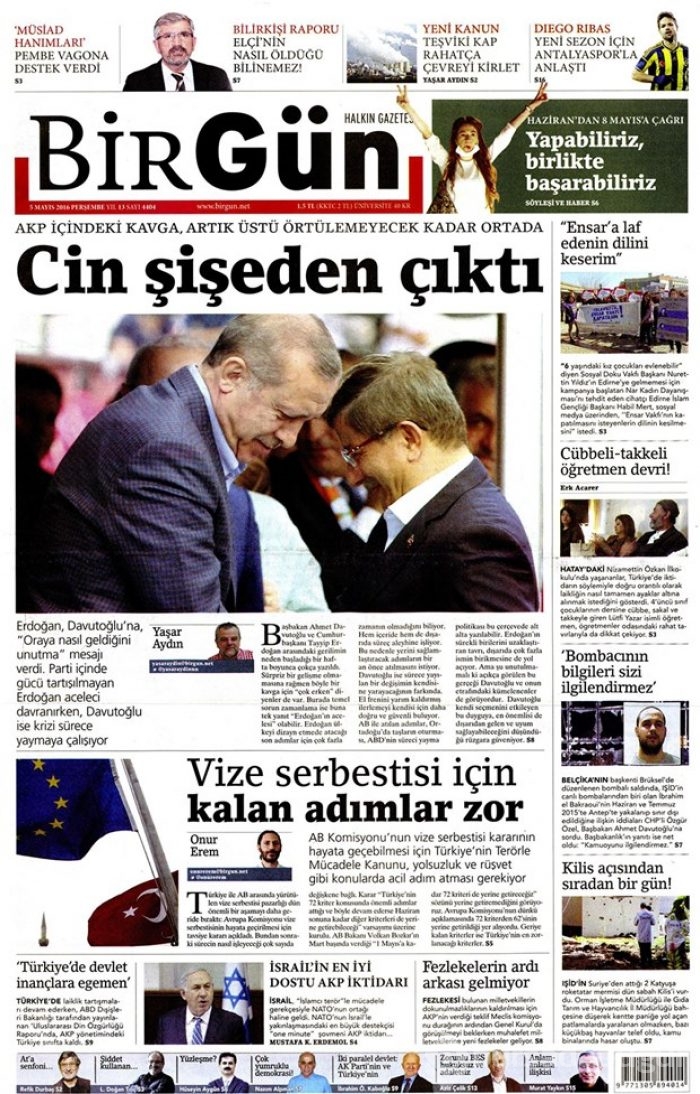 Günün gazete manşetleri 5 Mayıs 2016
