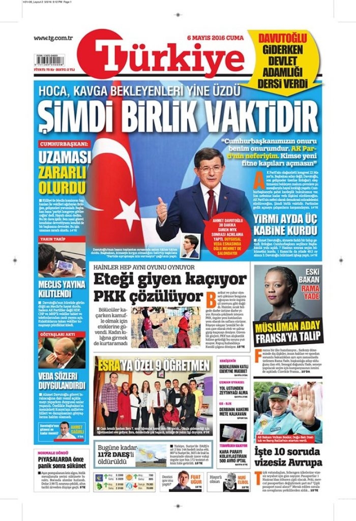 Günün gazete manşetleri 6 Mayıs 2016

