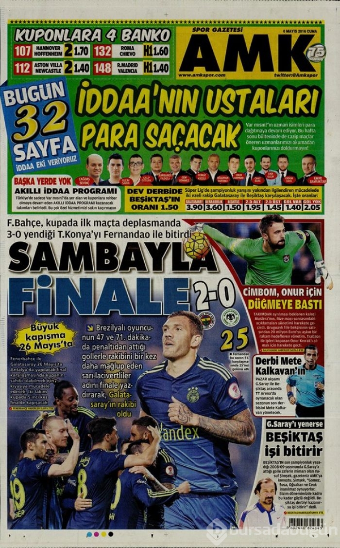 Günün gazete manşetleri 6 Mayıs 2016
