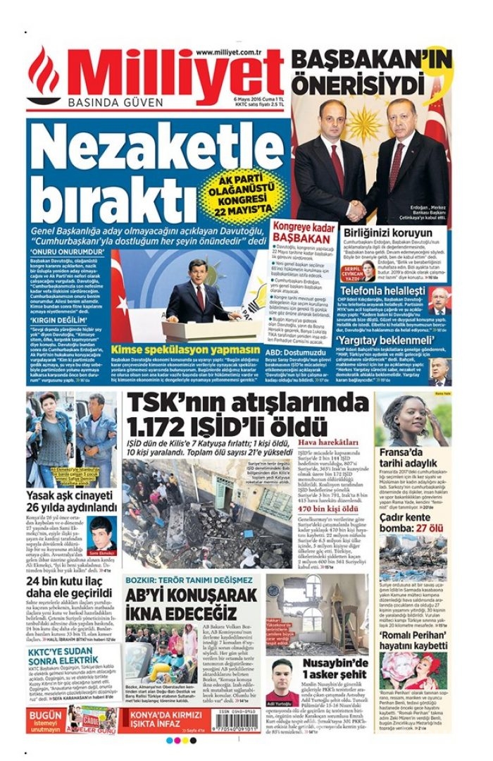 Günün gazete manşetleri 6 Mayıs 2016
