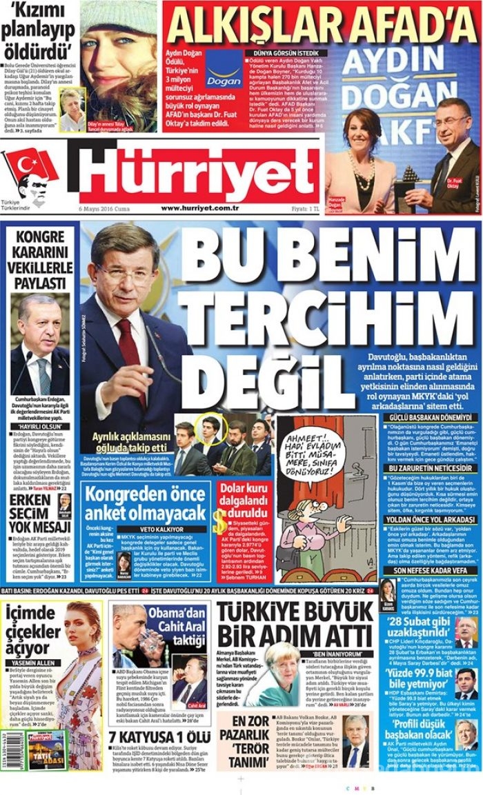 Günün gazete manşetleri 6 Mayıs 2016
