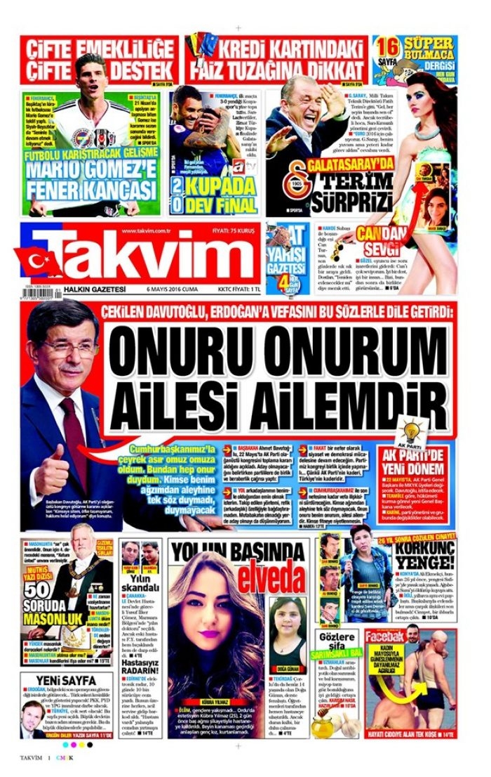 Günün gazete manşetleri 6 Mayıs 2016
