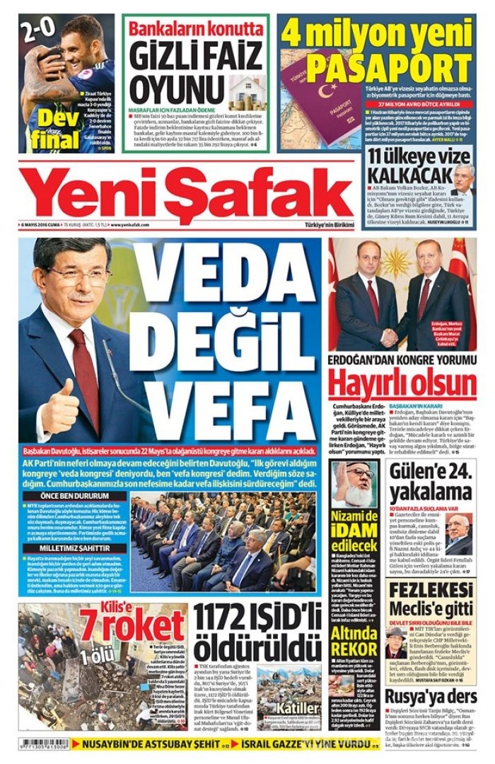 Günün gazete manşetleri 6 Mayıs 2016

