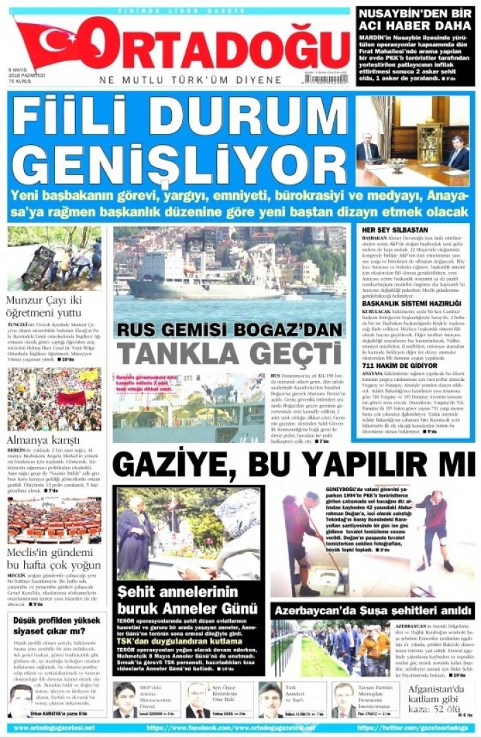 Gazete manşetleri (09.05.2016)