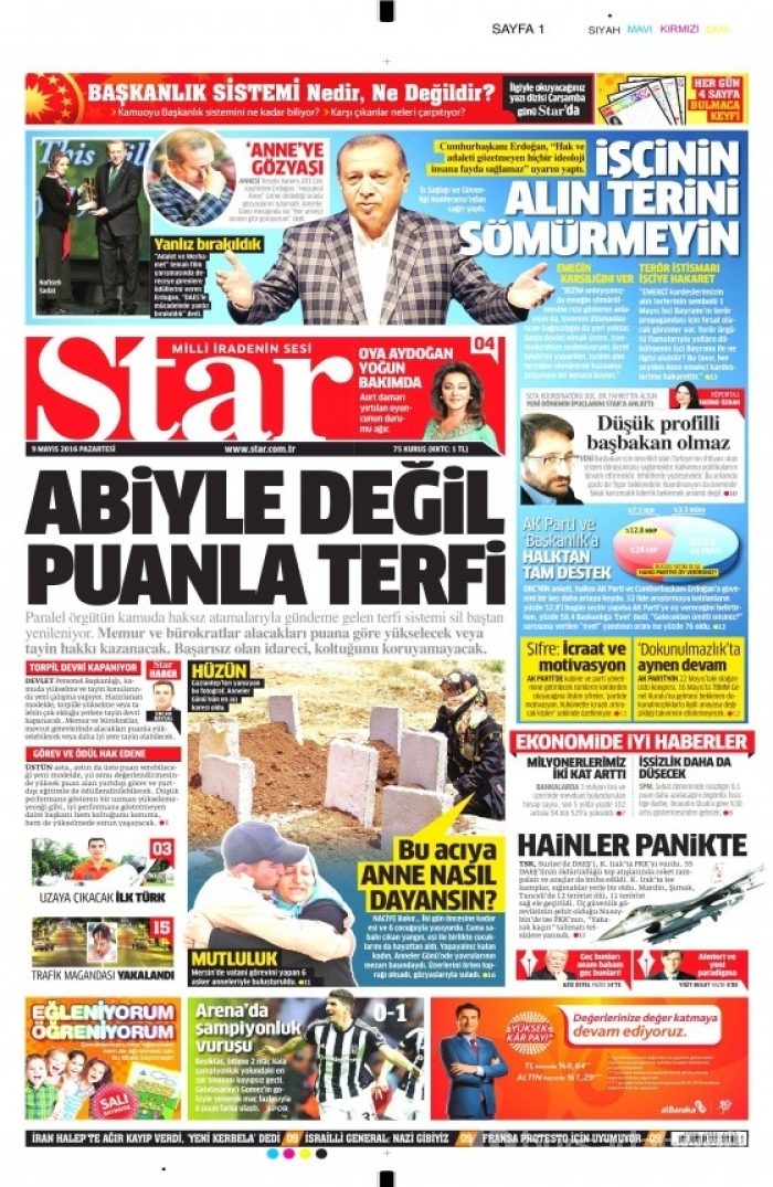 Gazete manşetleri (09.05.2016)
